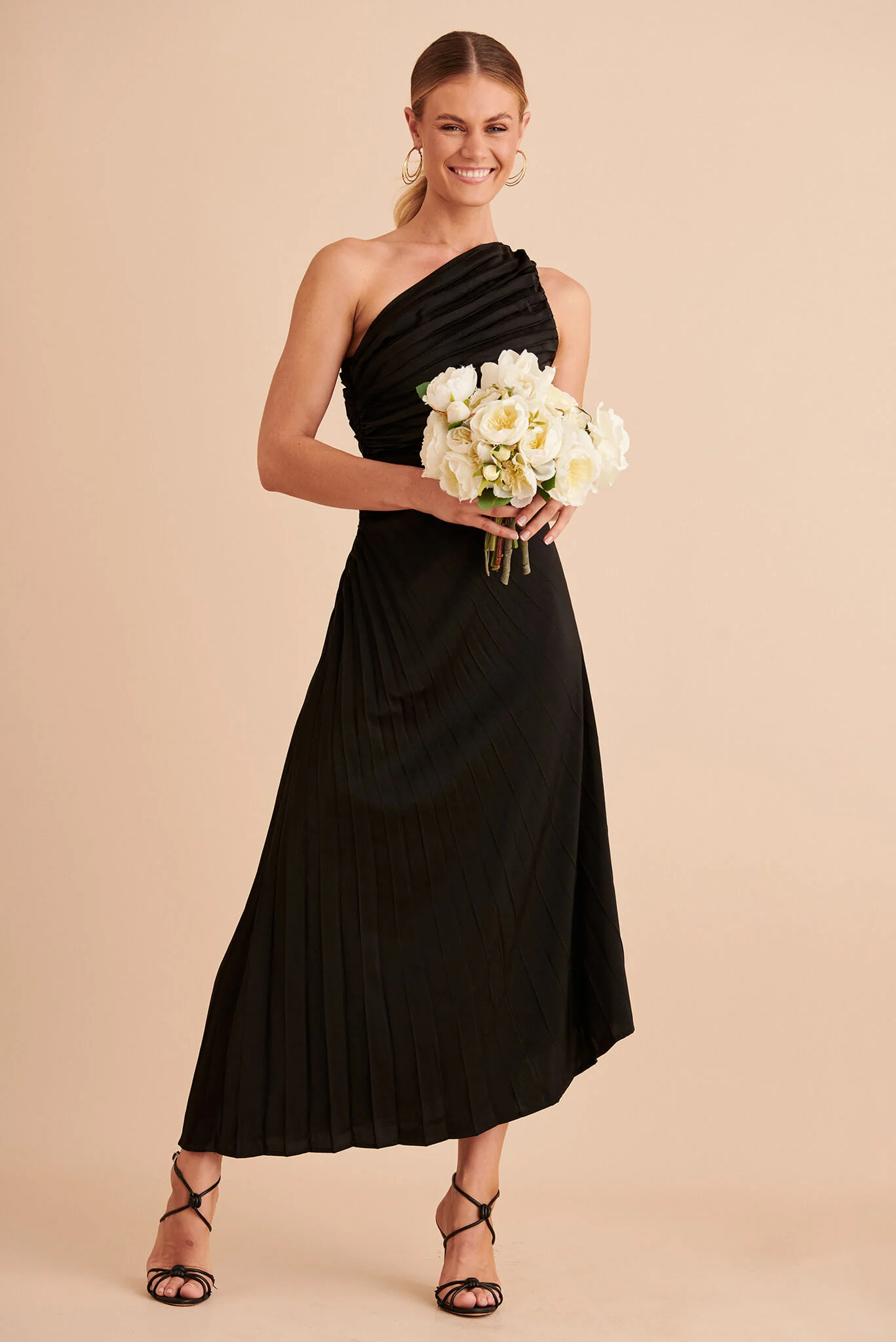 Toulon One Shoulder Maxi Dress In Black - Image 4