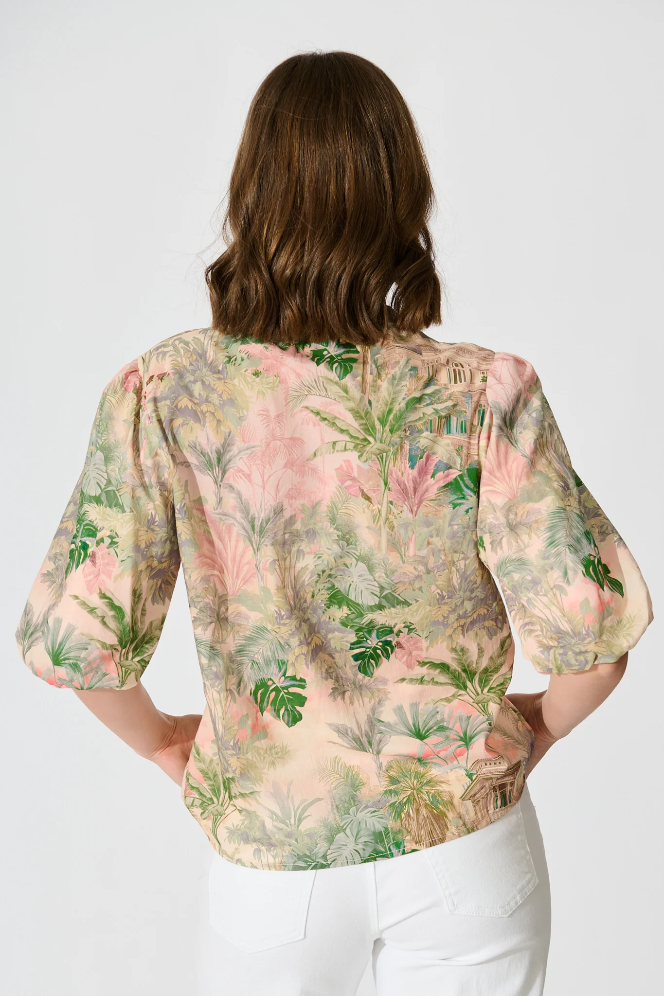 Tropique Whisper Top in Multi Palm Tree Print - Image 5