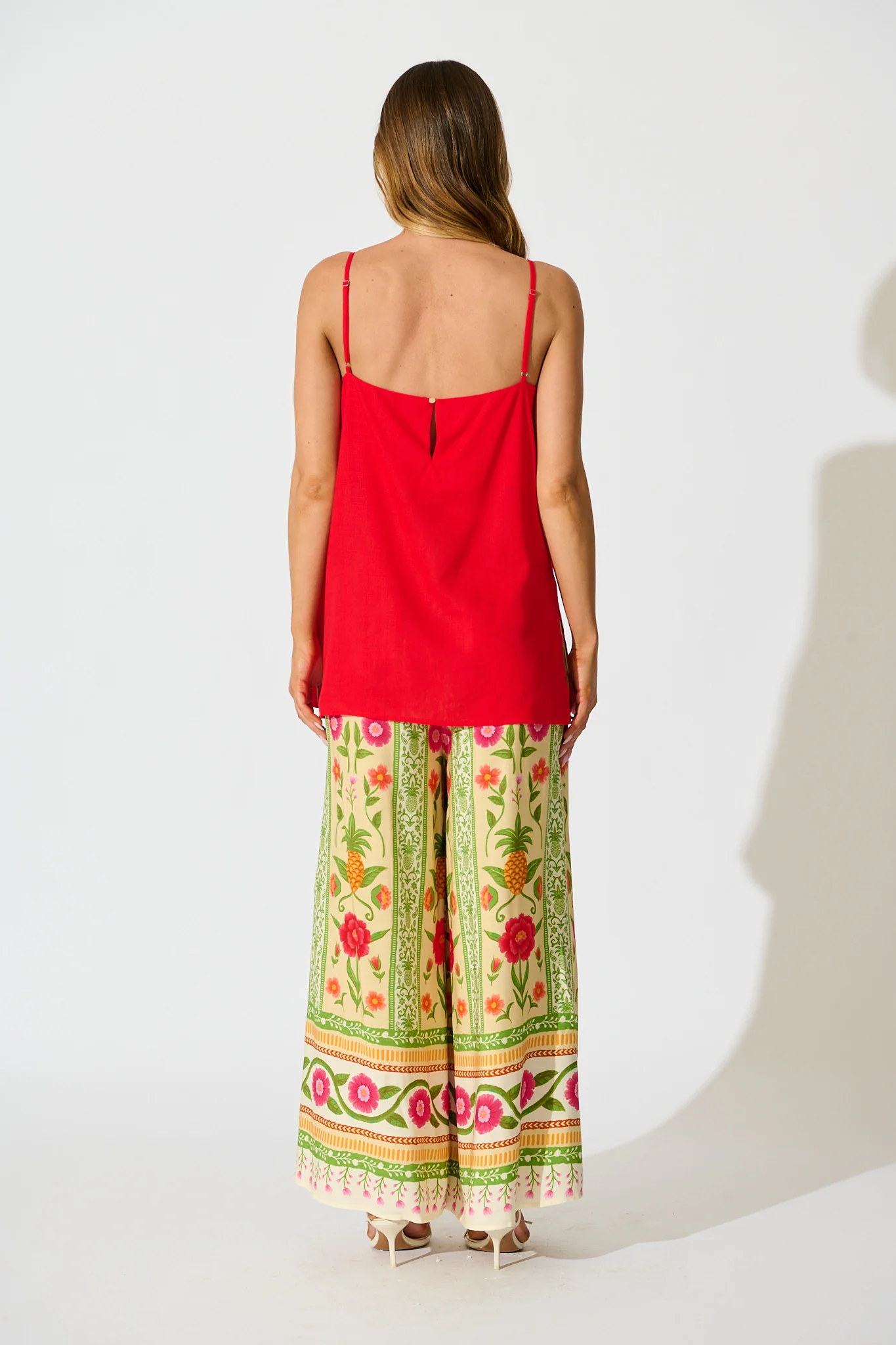 Tutti Fruitti Cami Top in Red Linen Blend - Image 8