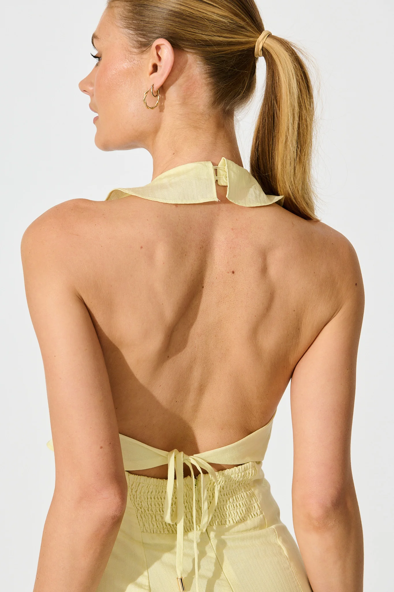 Twila Halter Neck Maxi Dress in Butter Yellow - Image 8