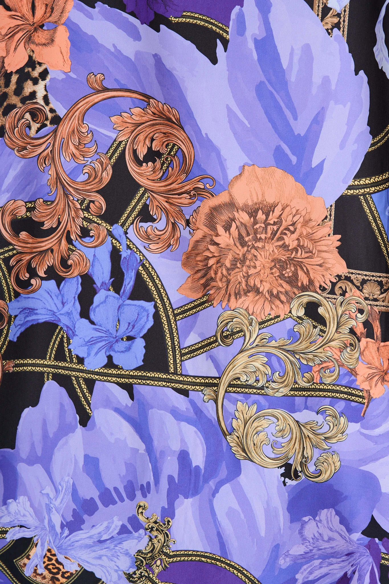 Twilight Peony Shirt in Blue with Multi Satin - Image 6