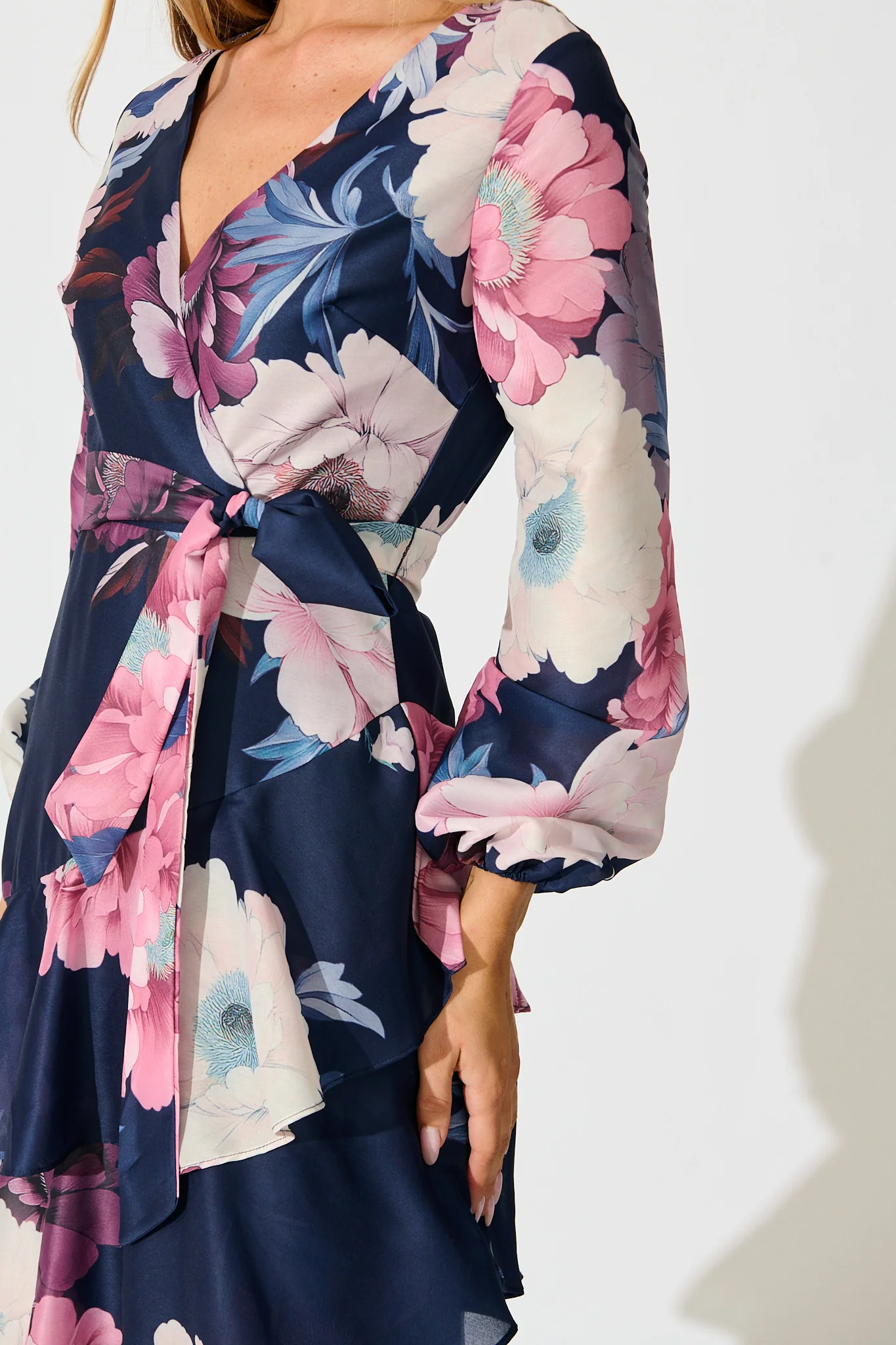 Twilight Petals Midi Dress in Navy Floral - Image 5