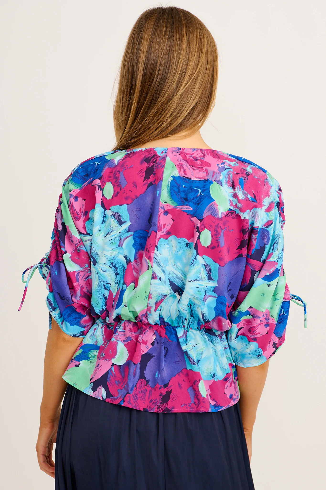 Ultimate Style Top in Multi Watercolour Satin - Image 3