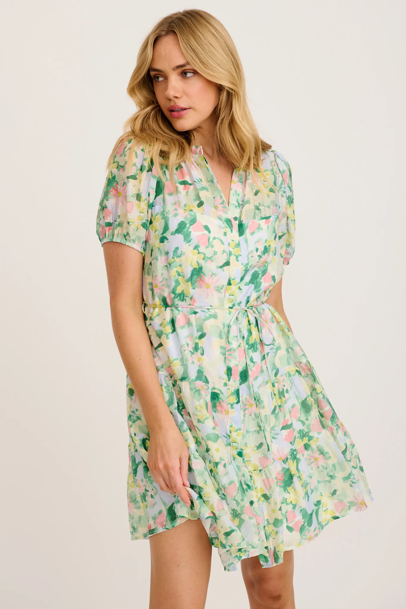 Valley Dress in Green Multi Print - Image 2