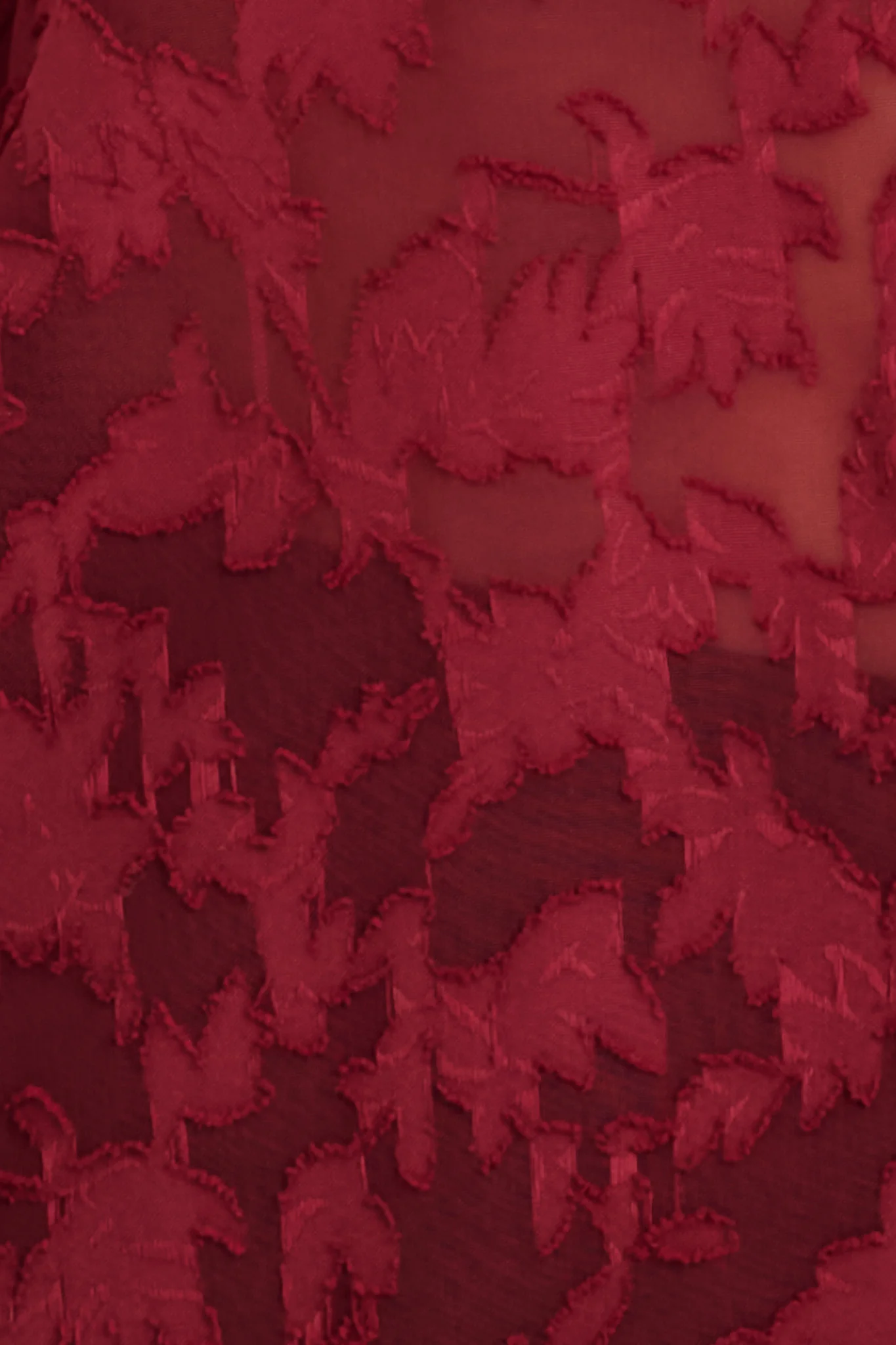 Vanessa Shirt in Wine Leaf Burnout Chiffon - Image 6