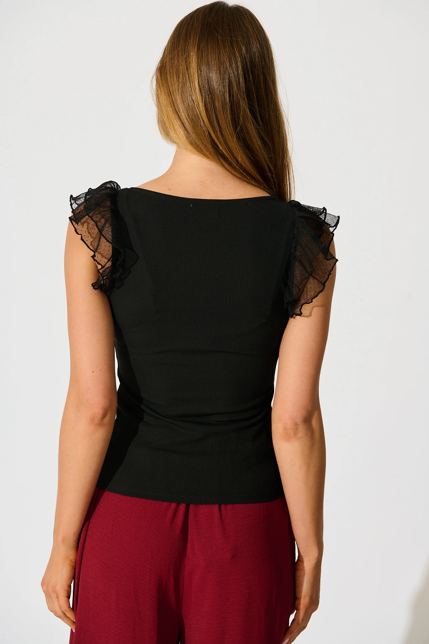 Veil of Dots Top in Black Jersey - Image 3