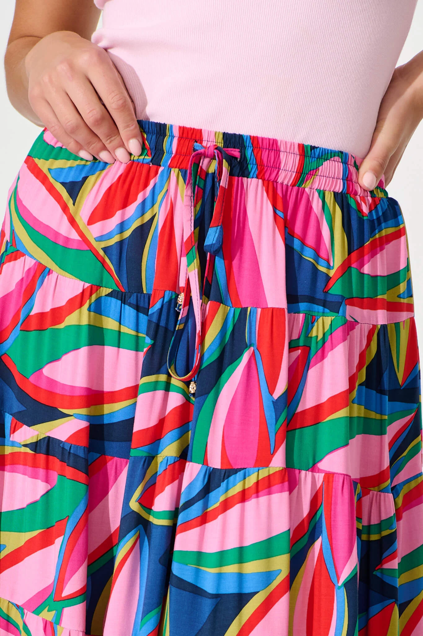 Venus Maxi Skirt In Navy With Multi Print - Image 5