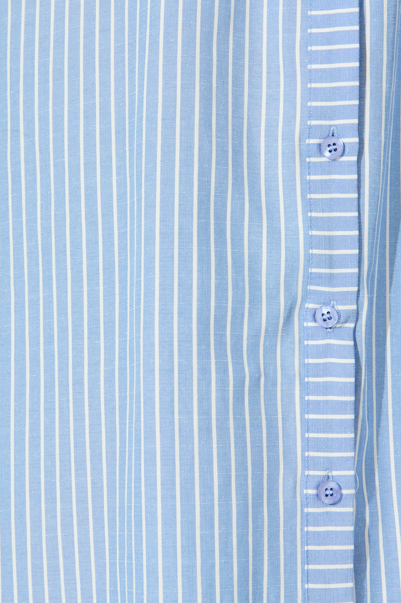 Veyda Midi Shirt Dress in Blue with White Stripe Cotton - Image 6