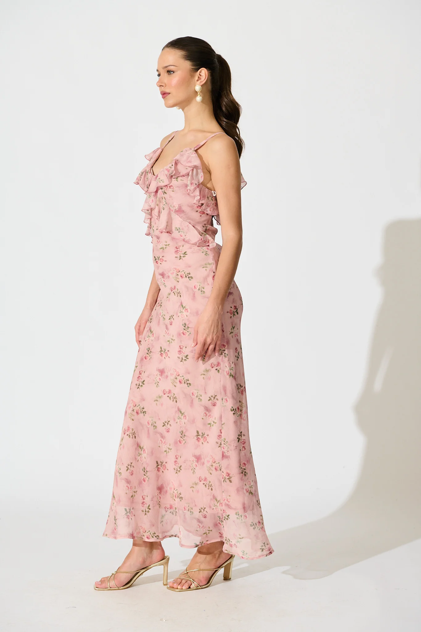 Vintage Florals Maxi Dress in Pink Floral - Image 6