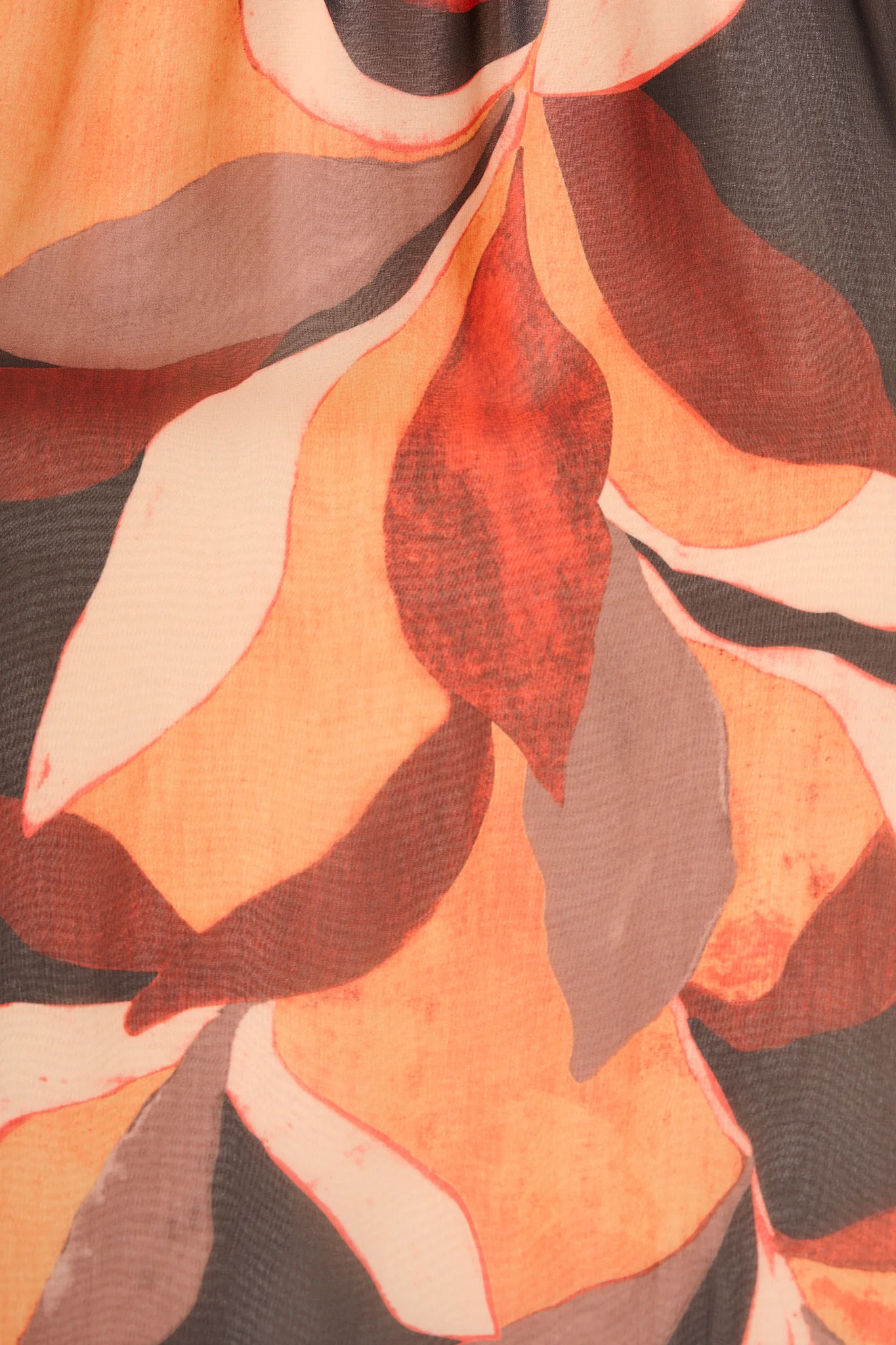 Vista Midi Dress in Tangerine Multi Leaf Print Chiffon - Image 6