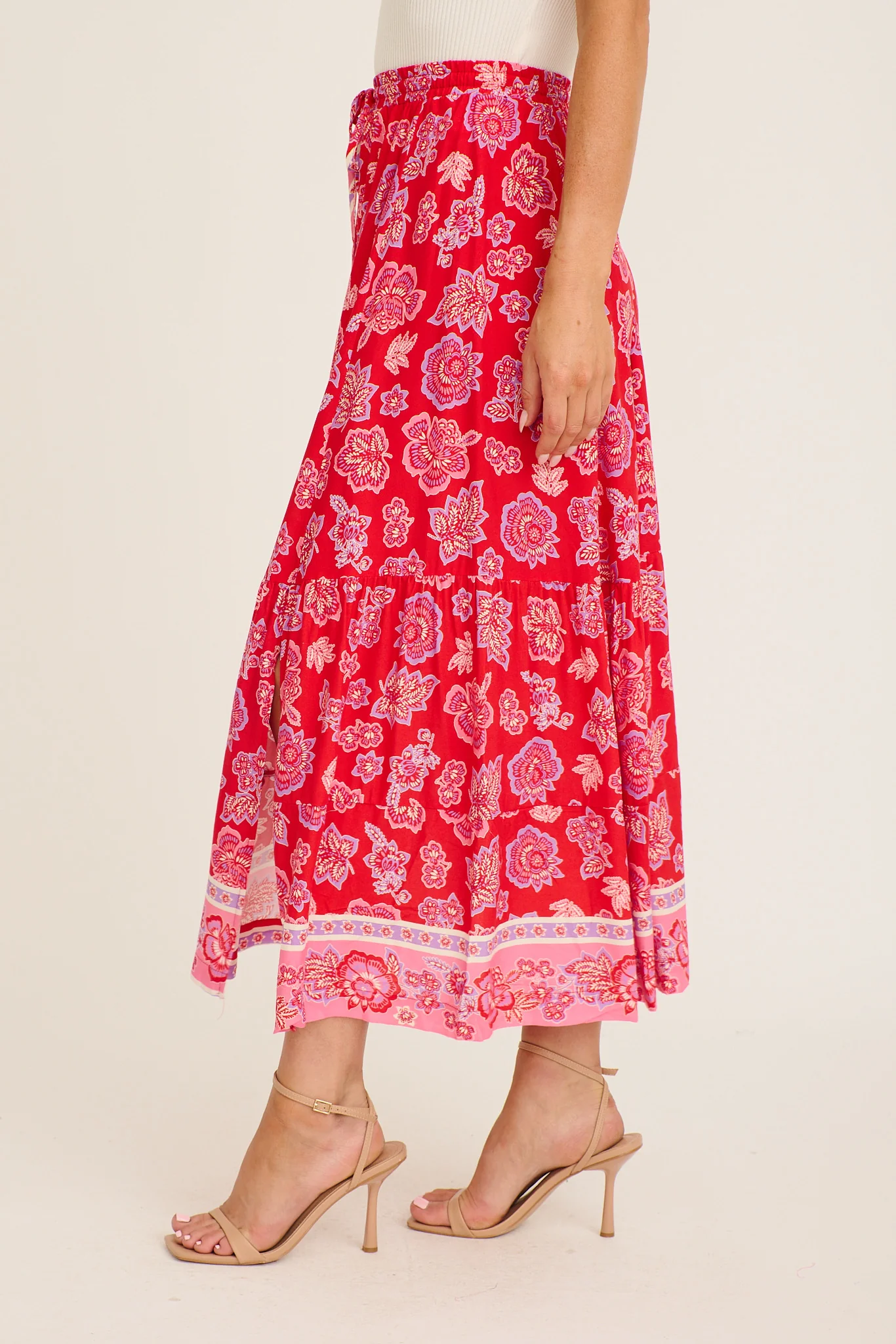 Vivi Maxi Skirt in Red Multi Boho Print - Image 2
