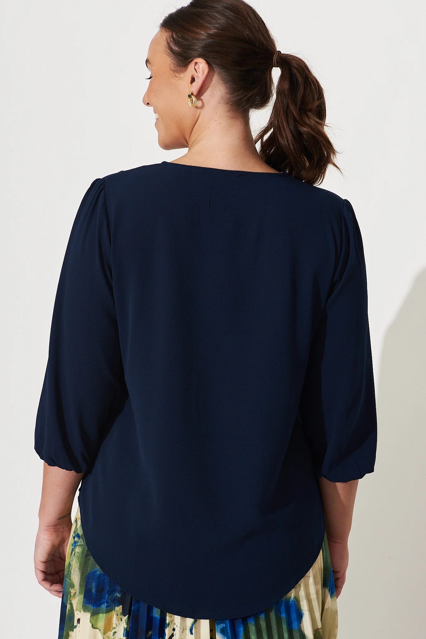 Viviani Zip Top In Navy - Image 9