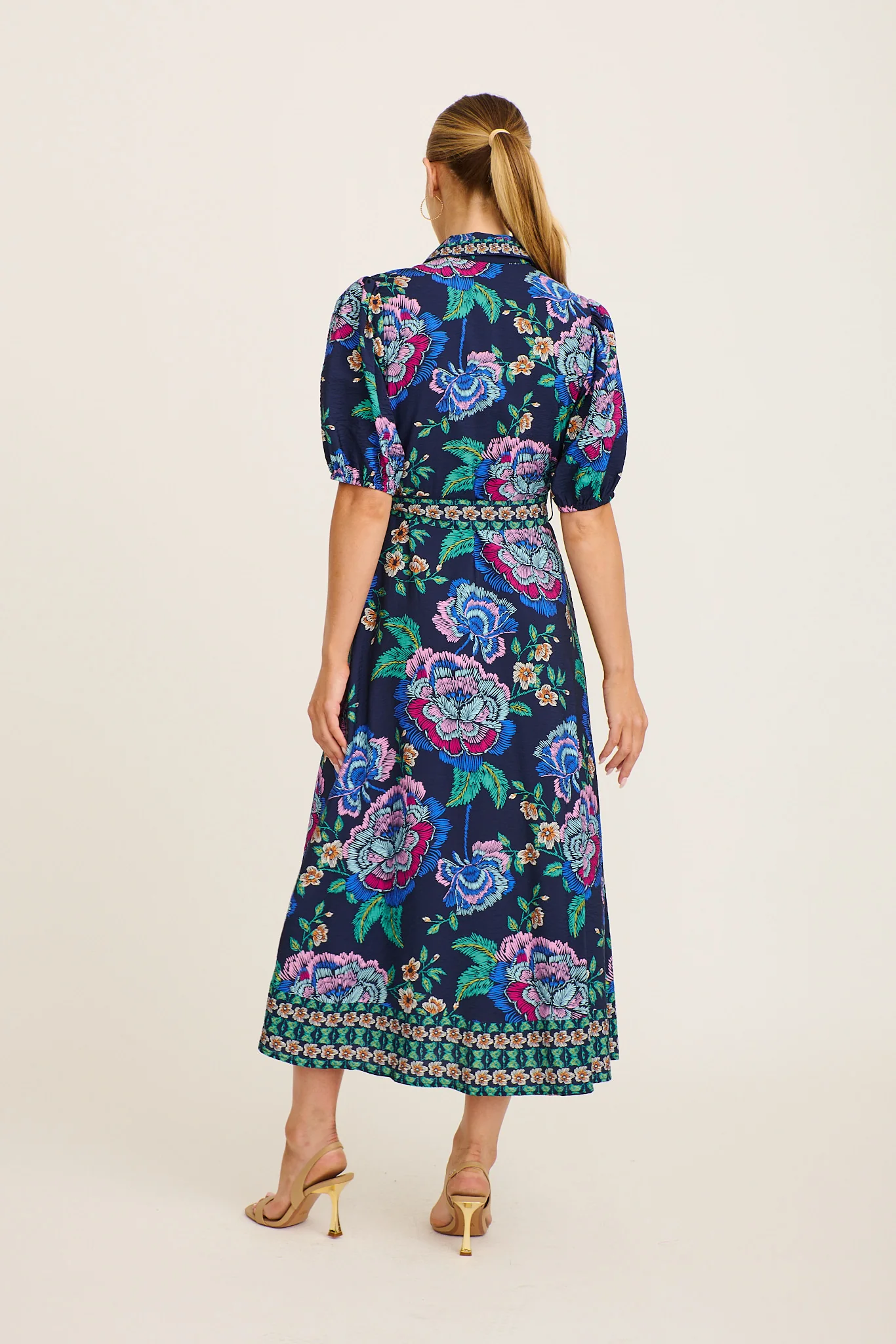 Wandering Wildflower Maxi Dress in Navy with Multi Floral - Image 6