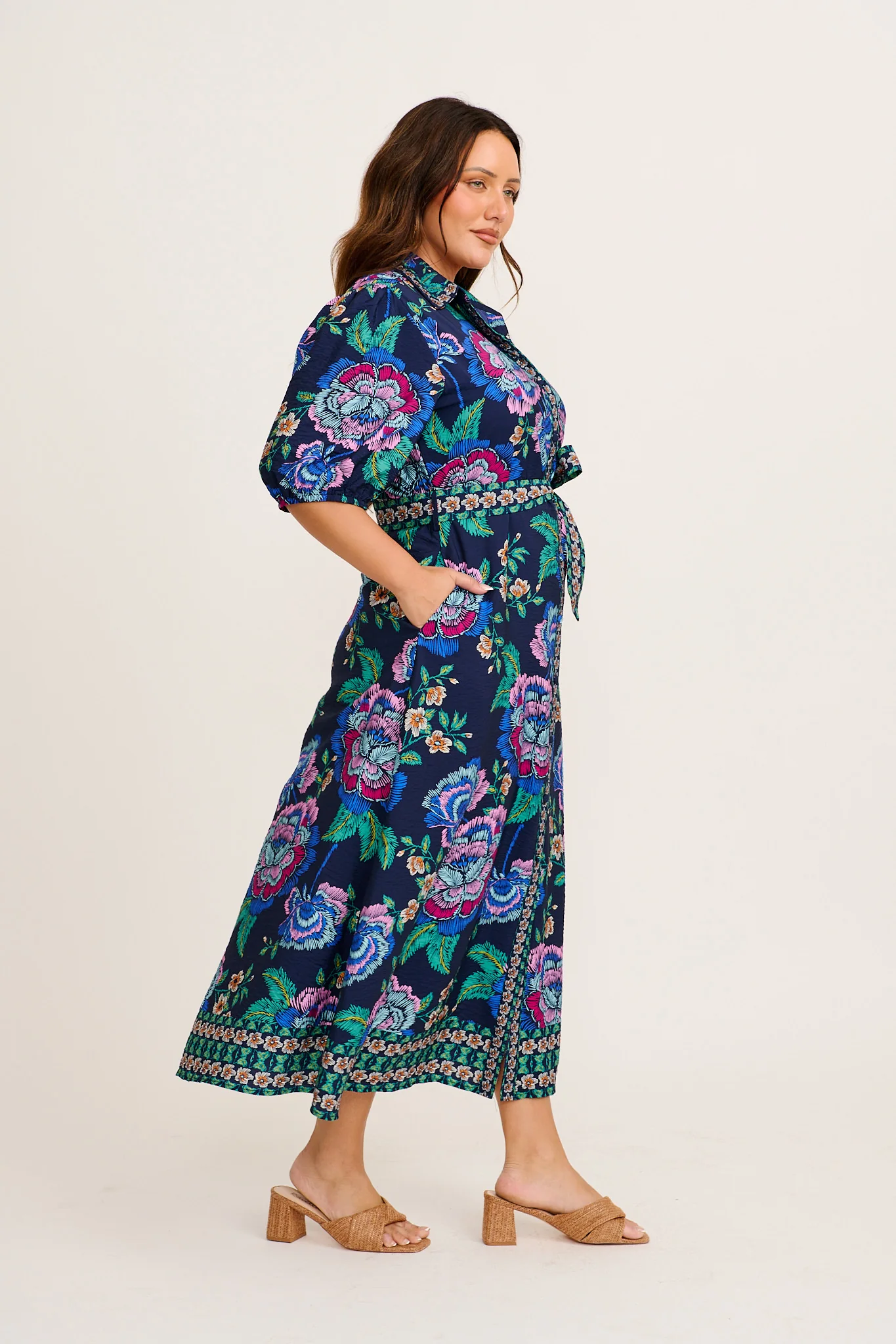 Wandering Wildflower Maxi Dress in Navy with Multi Floral - Image 8