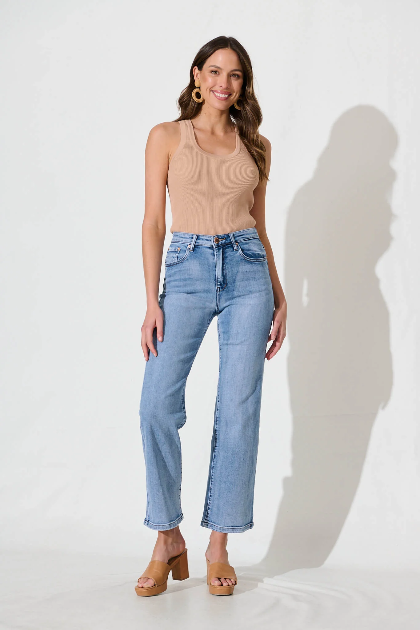 Watts High Rise Relaxed Leg Jean In Light Blue Denim - Image 2