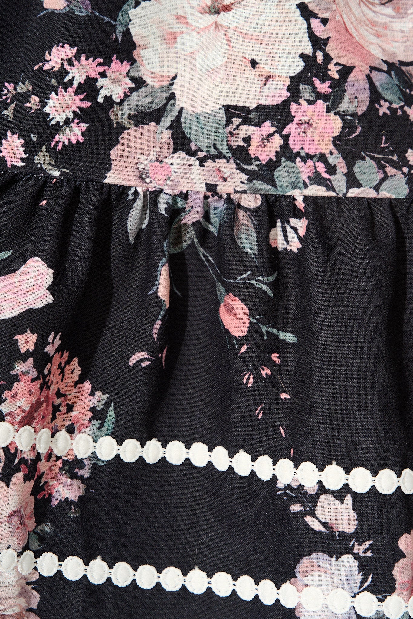 Wild Flower Muse Shirt Dress in Black with Blush Floral - Image 9