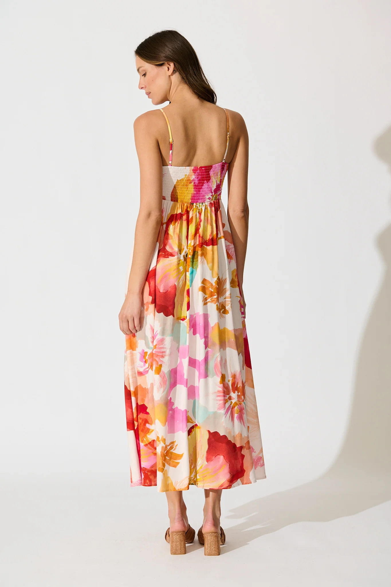 Willa Maxi Sundress in Blush and Multi Floral - Image 4