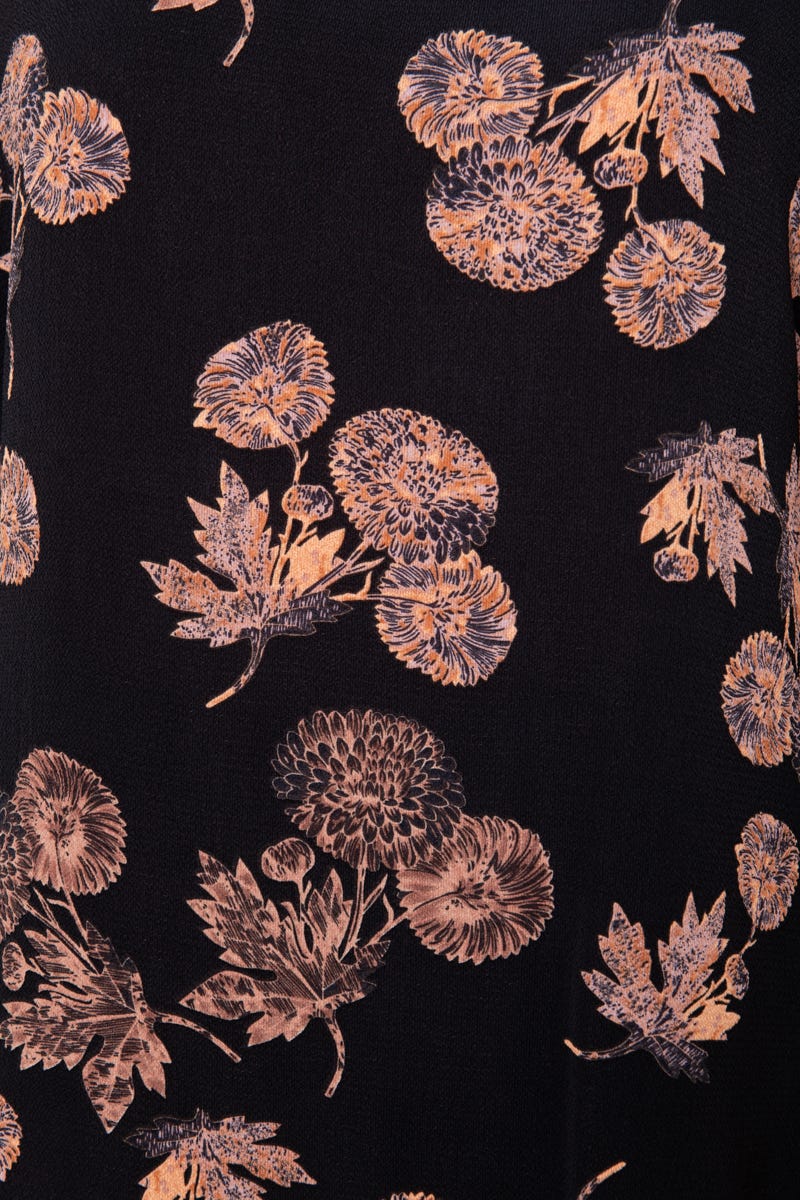 Windbreaker Top in Charcoal with Apricot Floral - Image 7