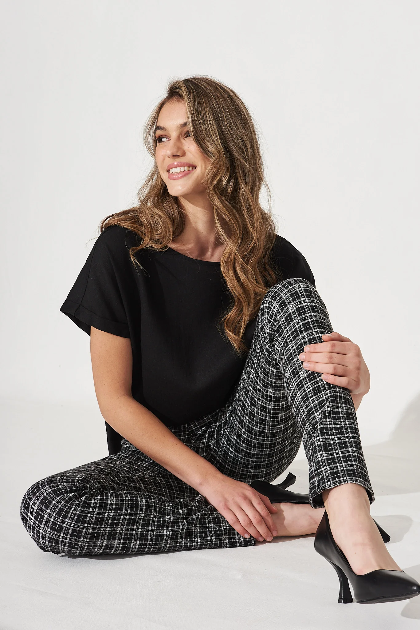 Workflow Skinny Pants In Black Check - Image 7