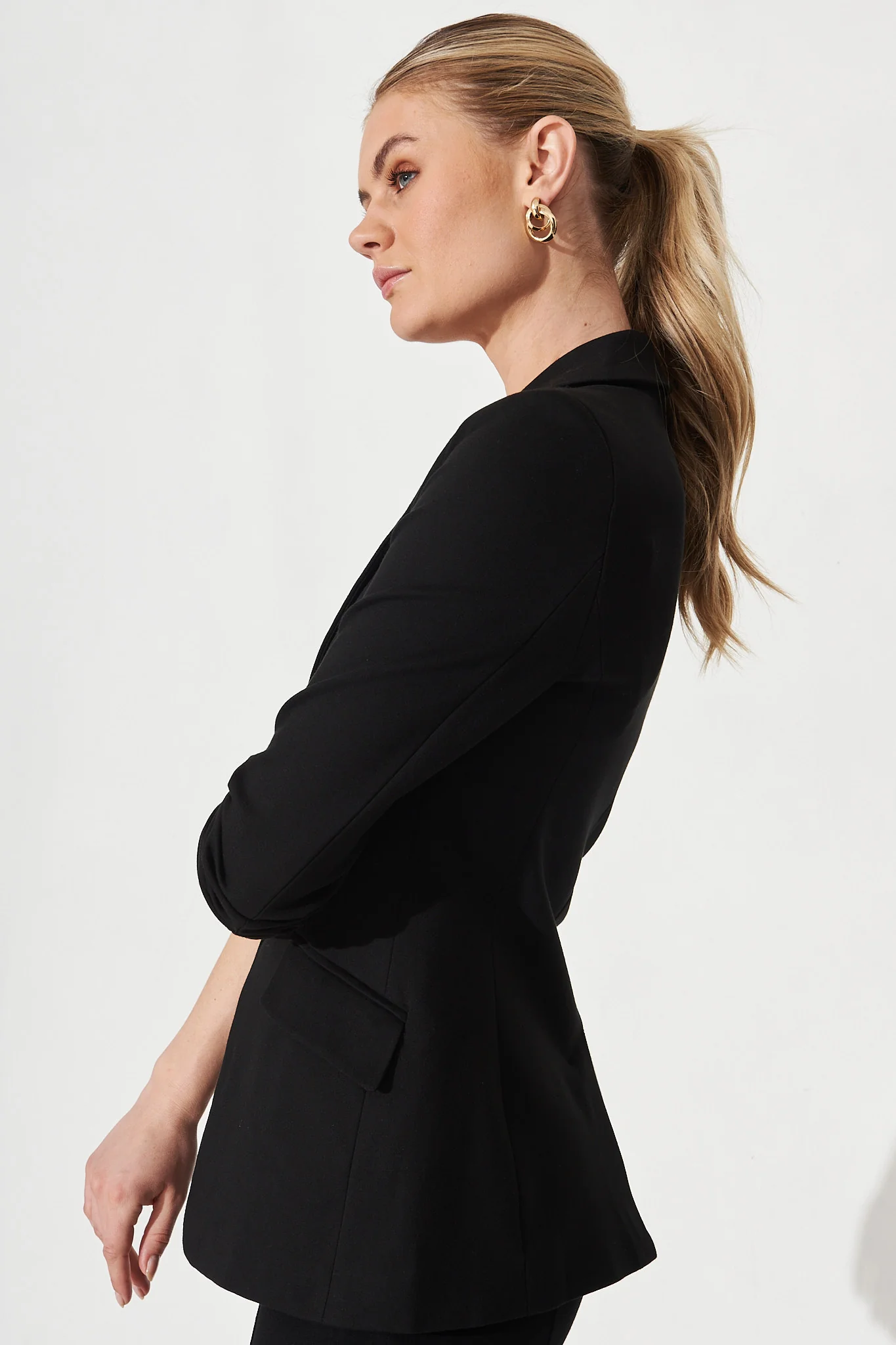Workflow Stretch Blazer In Black - Image 5
