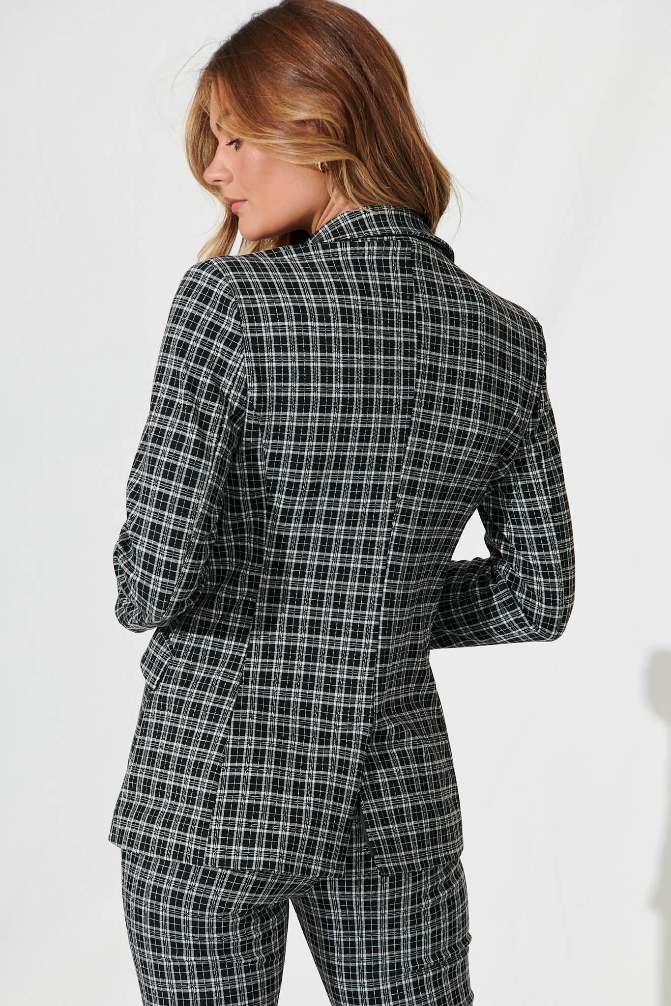 Workflow Stretch Blazer In Black Check - Image 3