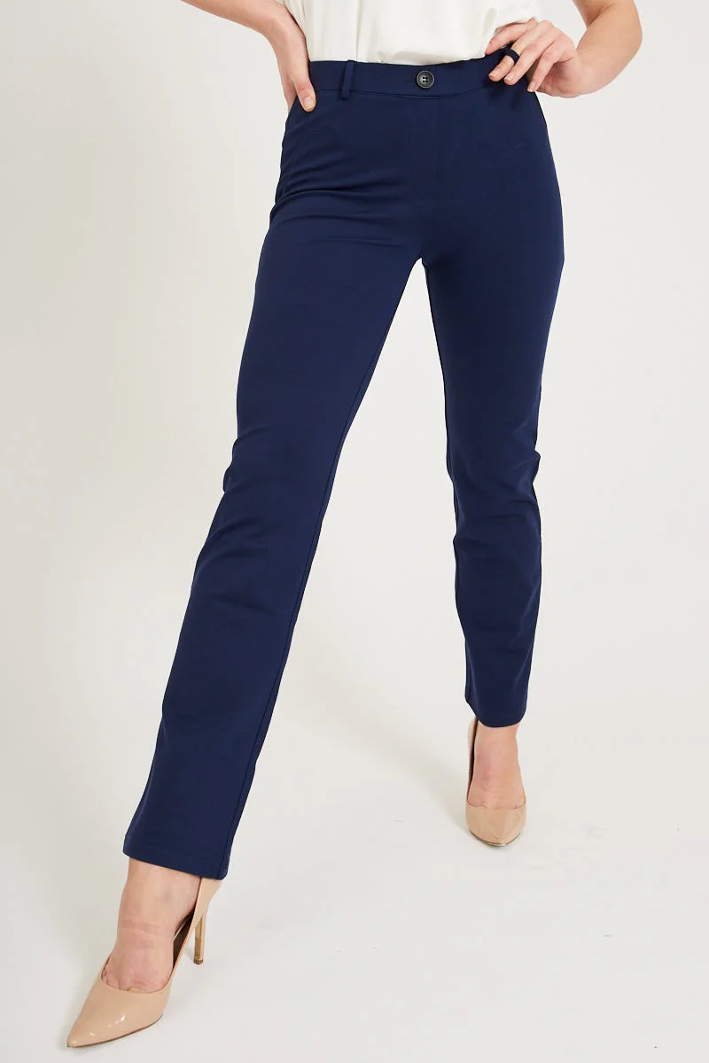 Workflow Stretch Yoga Pants in Navy - Image 3