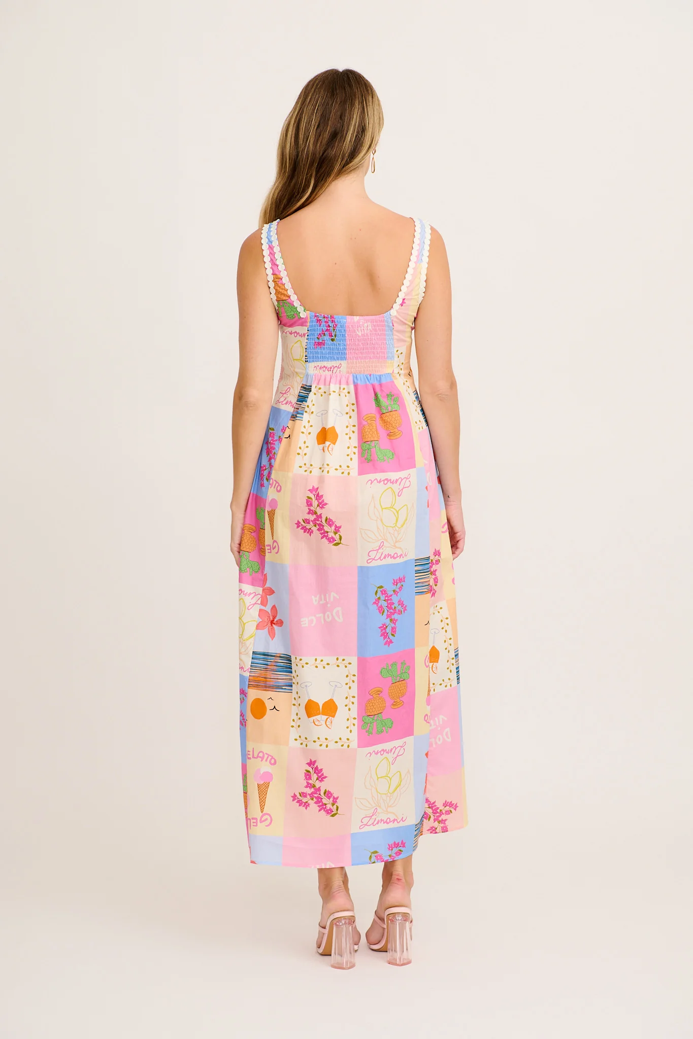 Wrenna Maxi Dress in Multi Patchwork Cotton - Image 4