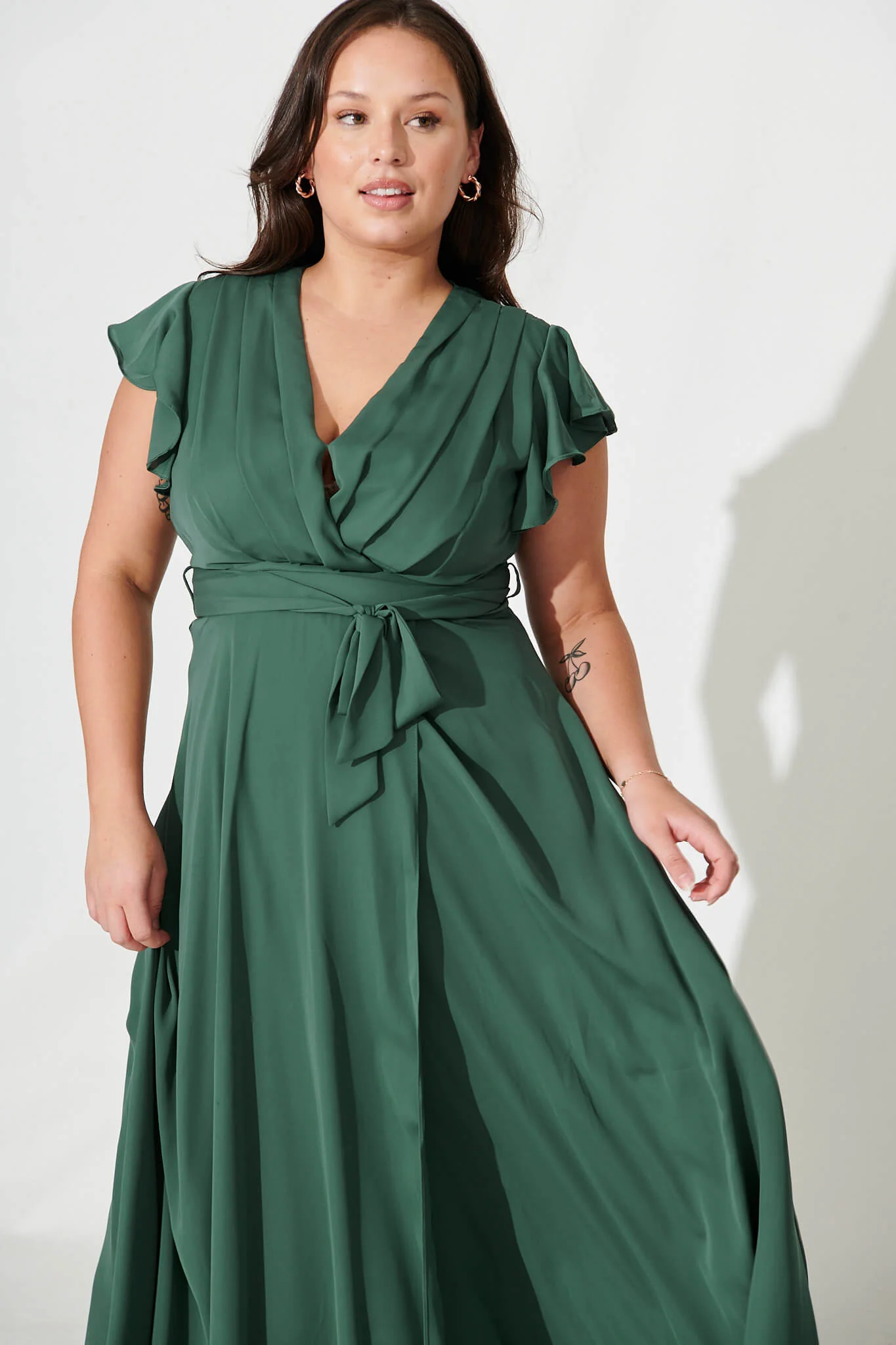 Wynter Maxi Dress in Green Chiffon - Image 5