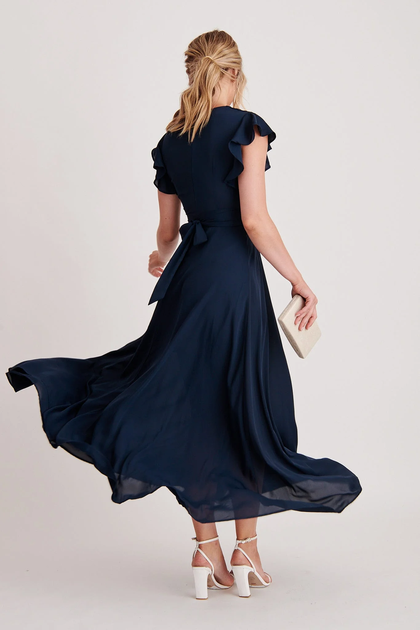 Wynter Maxi Dress in Navy Chiffon - Image 5