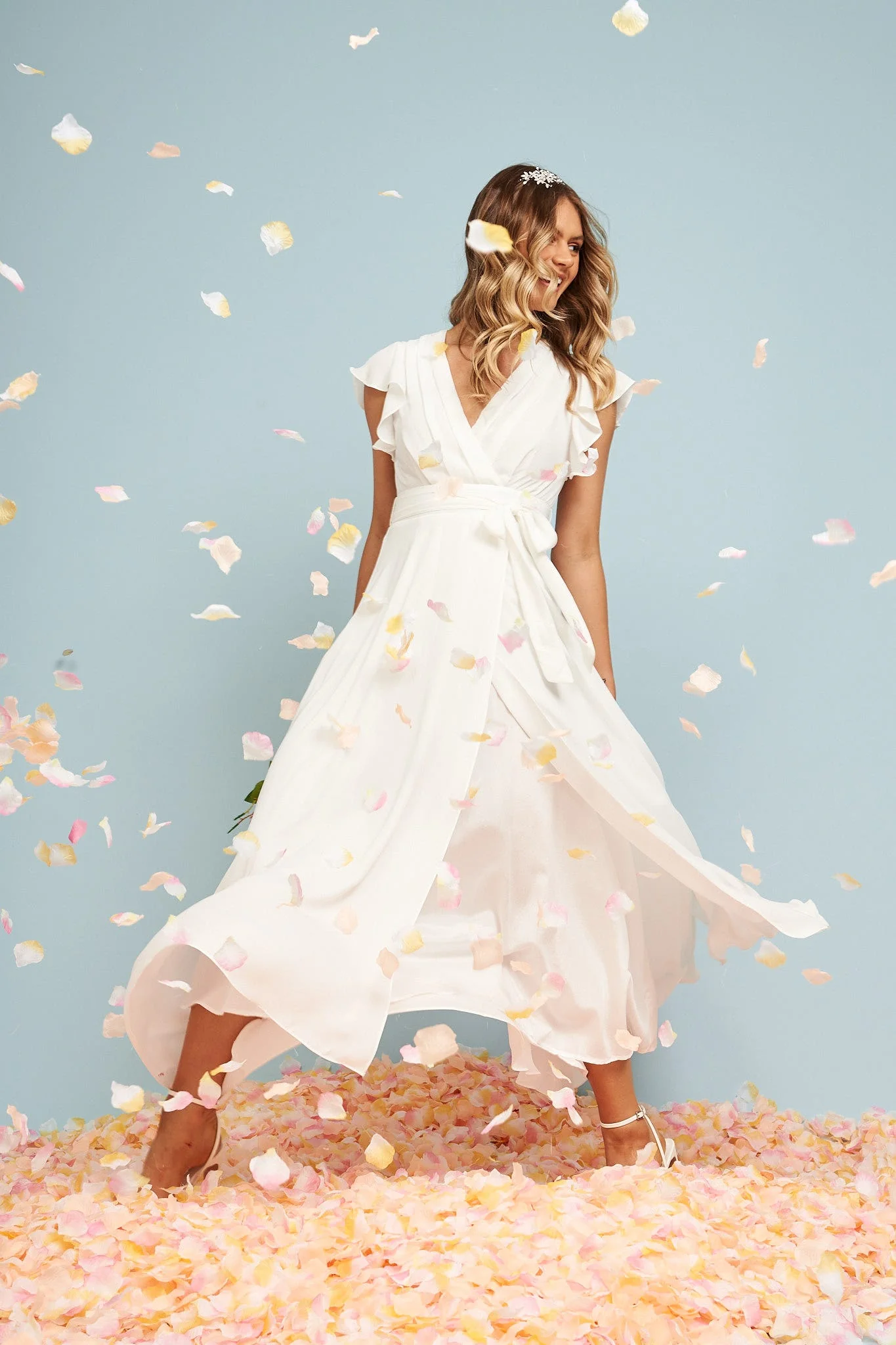 Wynter Maxi Dress in White Chiffon - Image 4