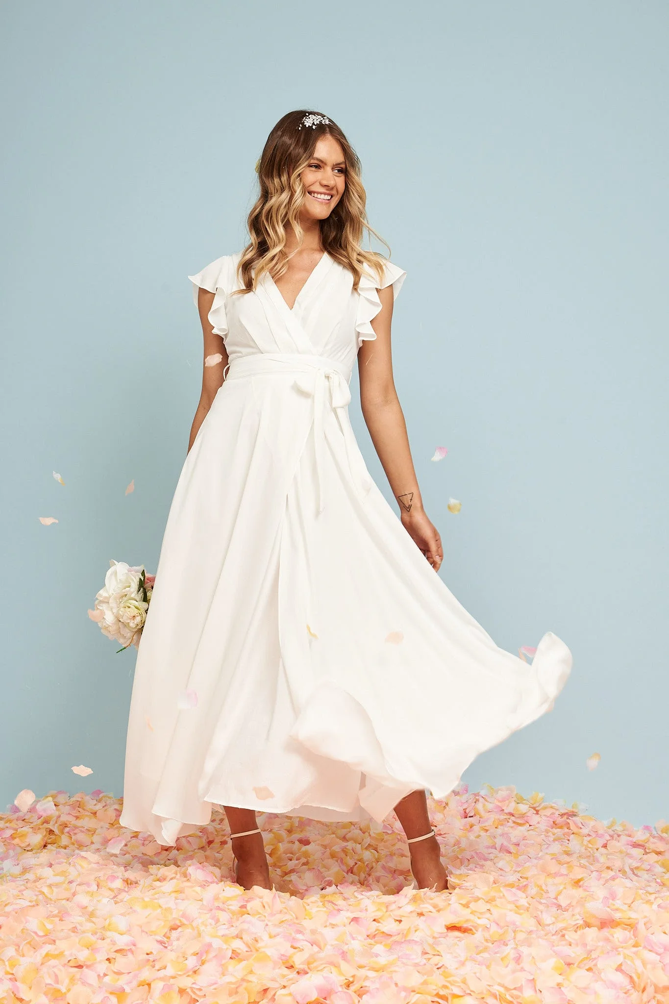 Wynter Maxi Dress in White Chiffon - Image 8