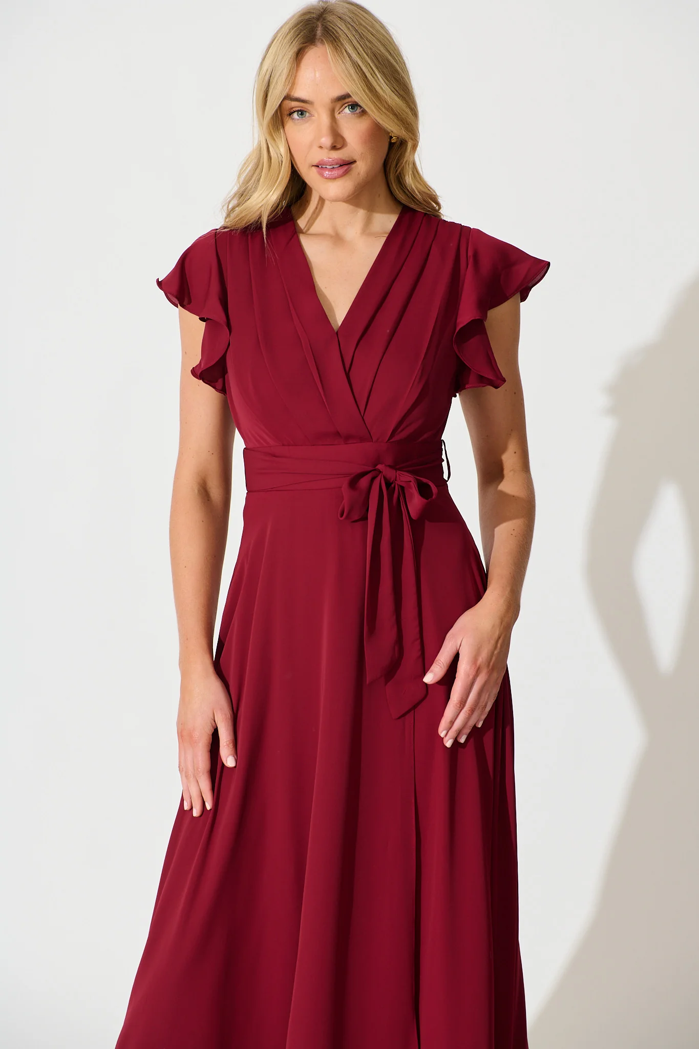 Wynter Maxi Dress in Wine Chiffon - Image 7