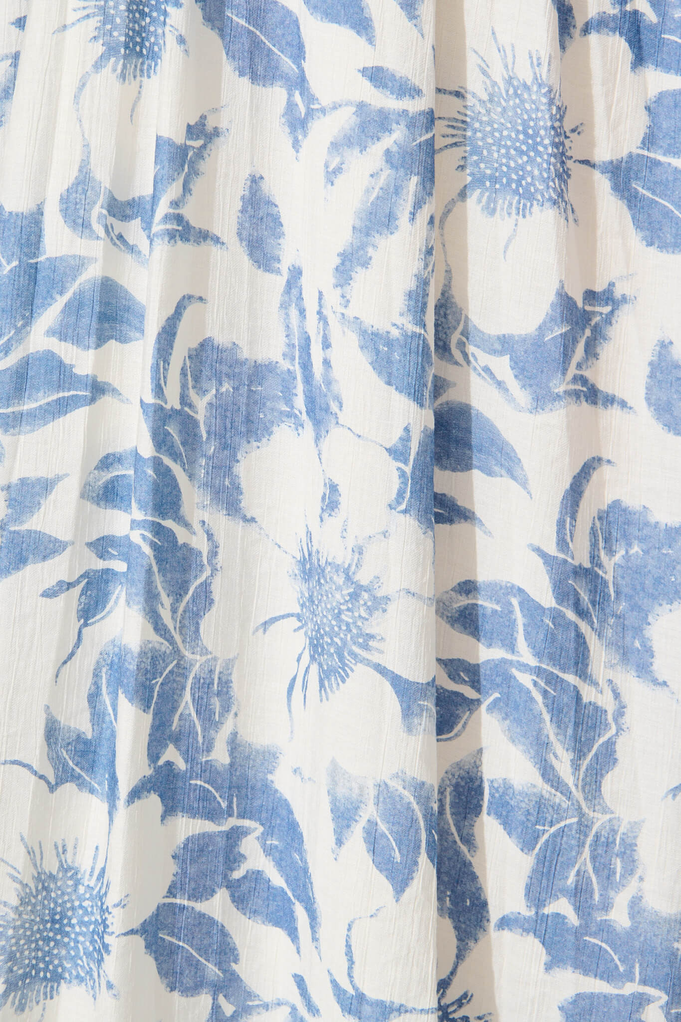 Xanthia Midi Dress in White with Blue Flower - Image 6