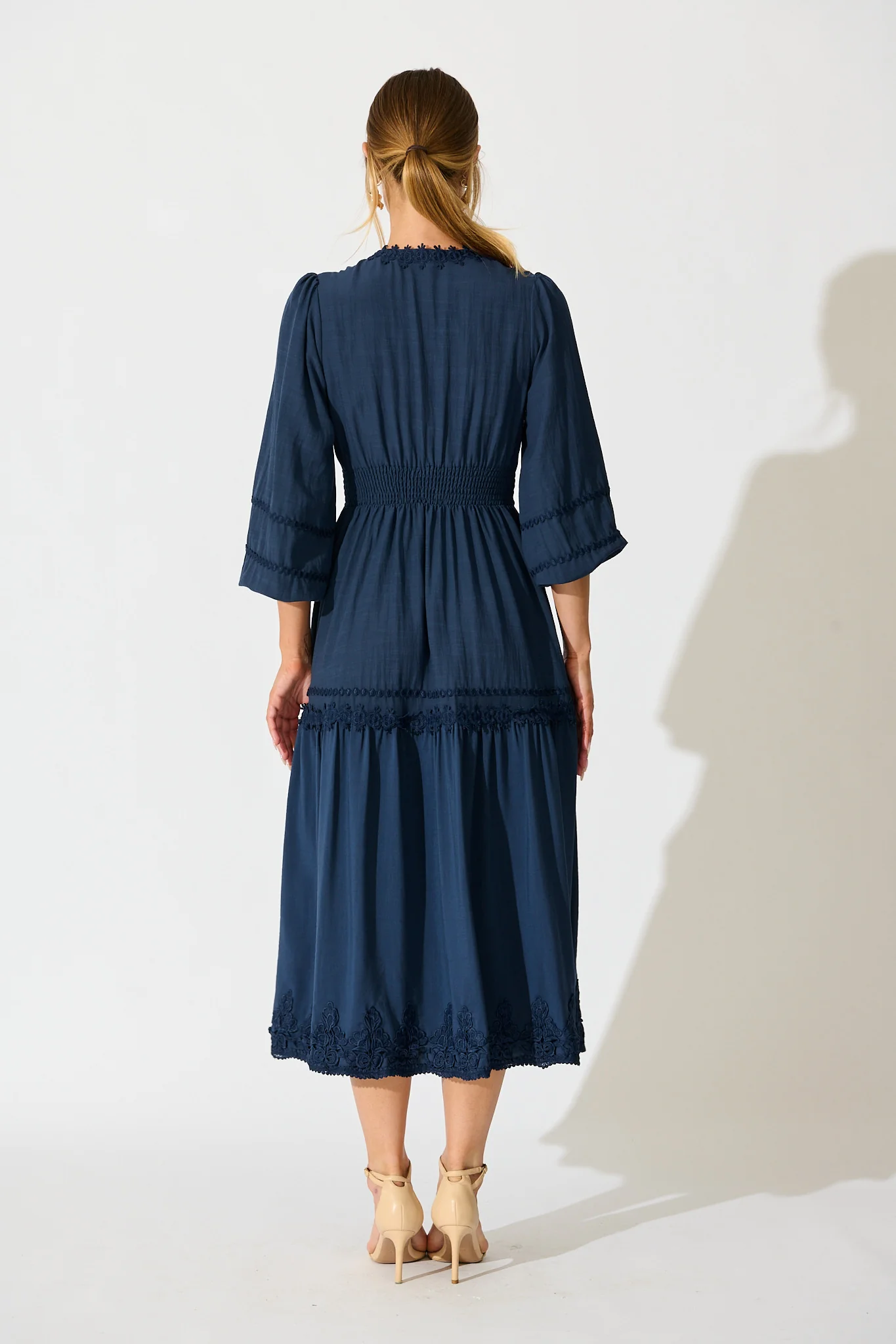 Yasmina Midi Dress in Navy - Image 4