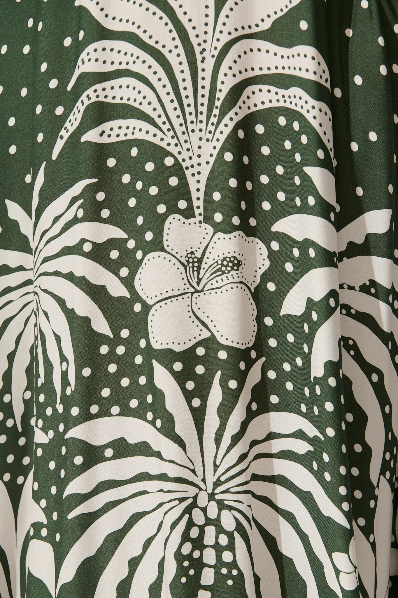 Yetta Maxi Sundress in Emerald with White Palm Print - Image 6