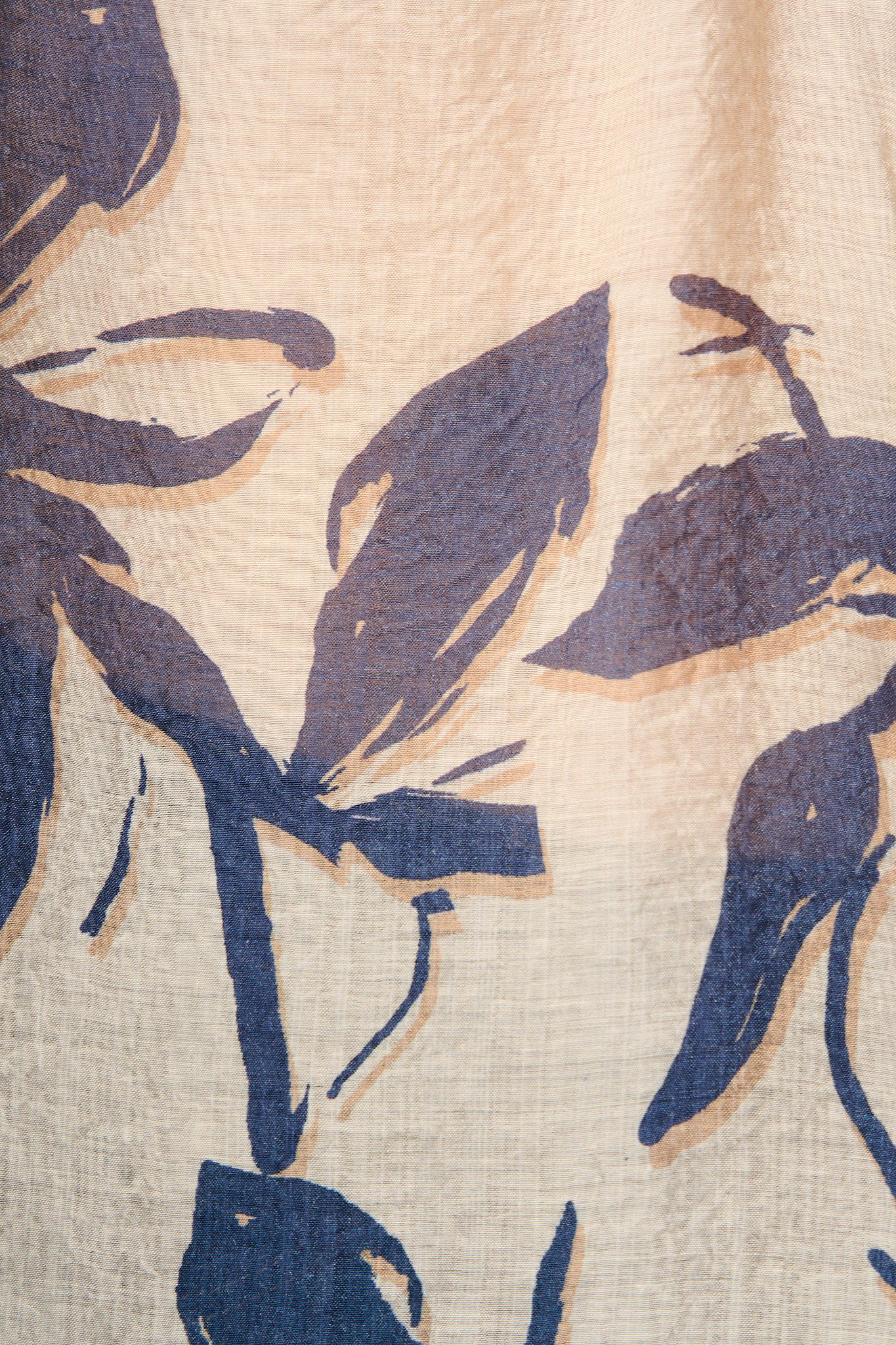 Yulia Top in Cream with Blue Leaf Print - Image 6
