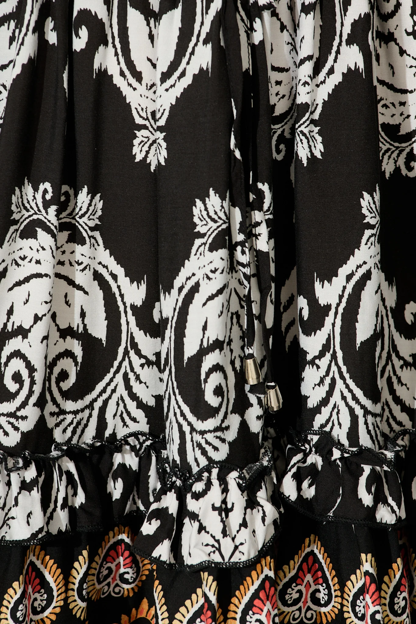 Zanayah Dress in Black with White Boho Print - Image 6