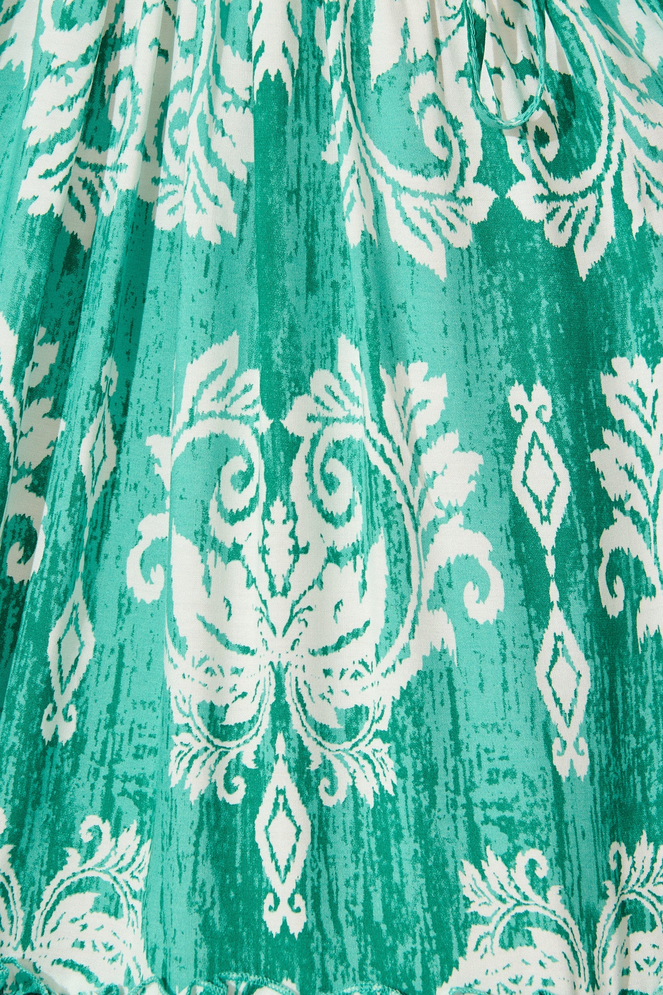 Zanayah Dress in Green with White Boho Print - Image 6