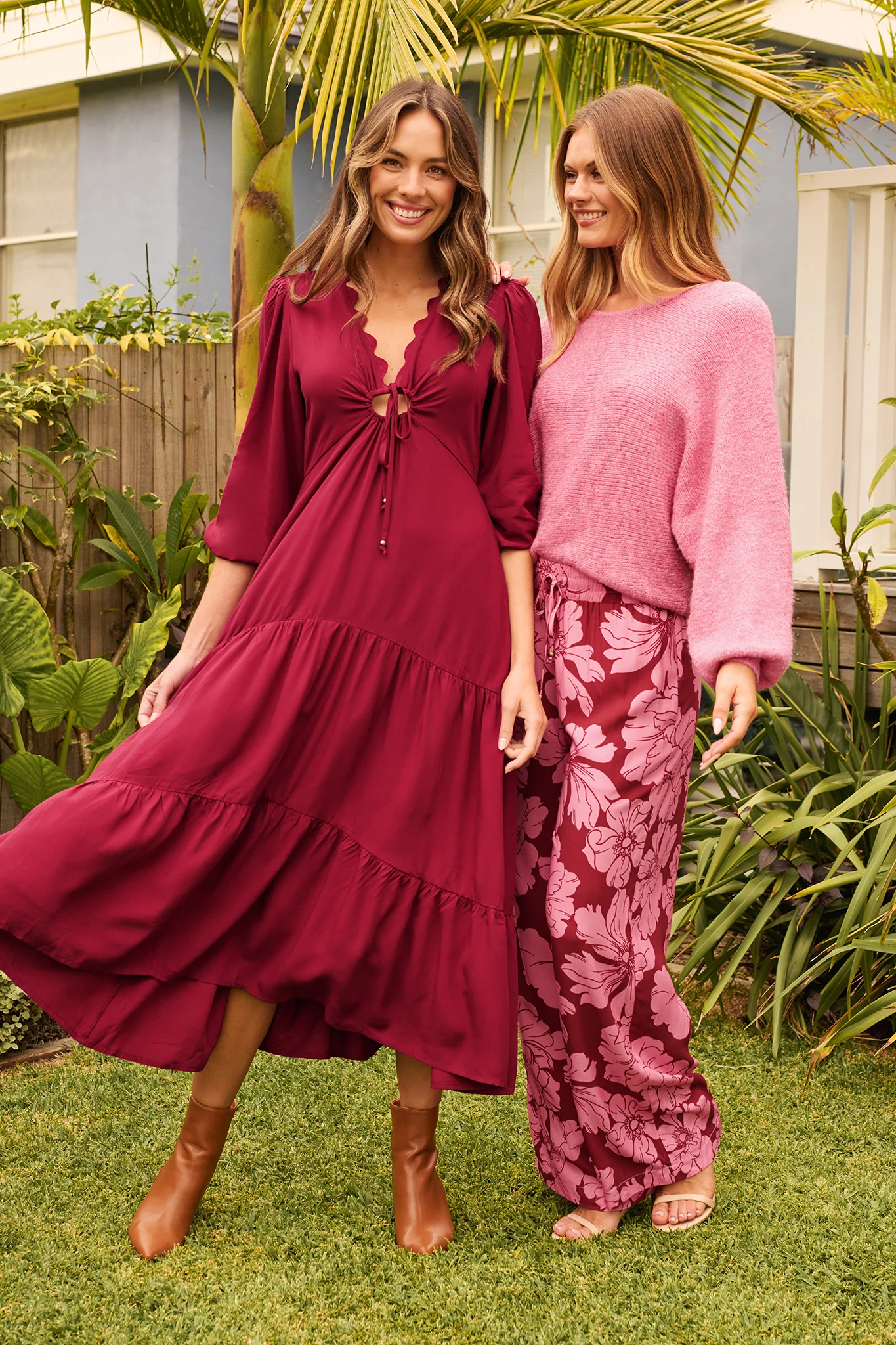 Zena Midi Dress in Wine - Image 4