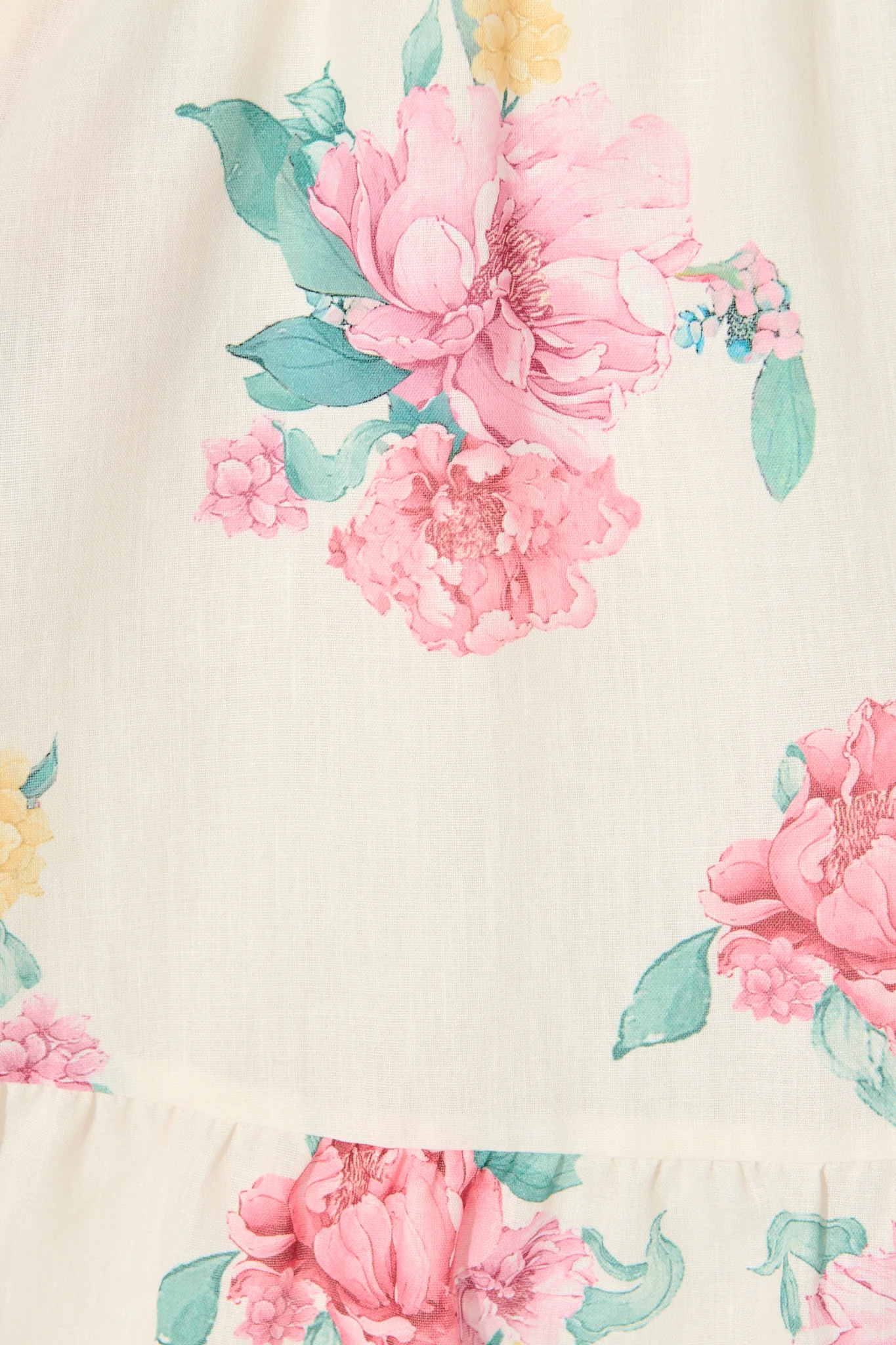 Zenayah Dress in Cream with Blush Floral Linen Blend - Image 6