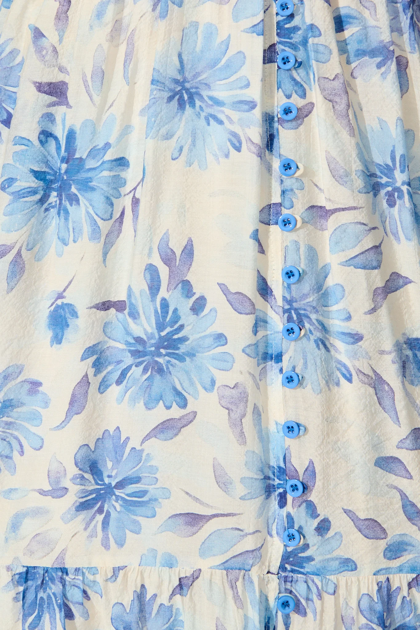 Zennith Midi Dress in Cream with Blue Floral - Image 6