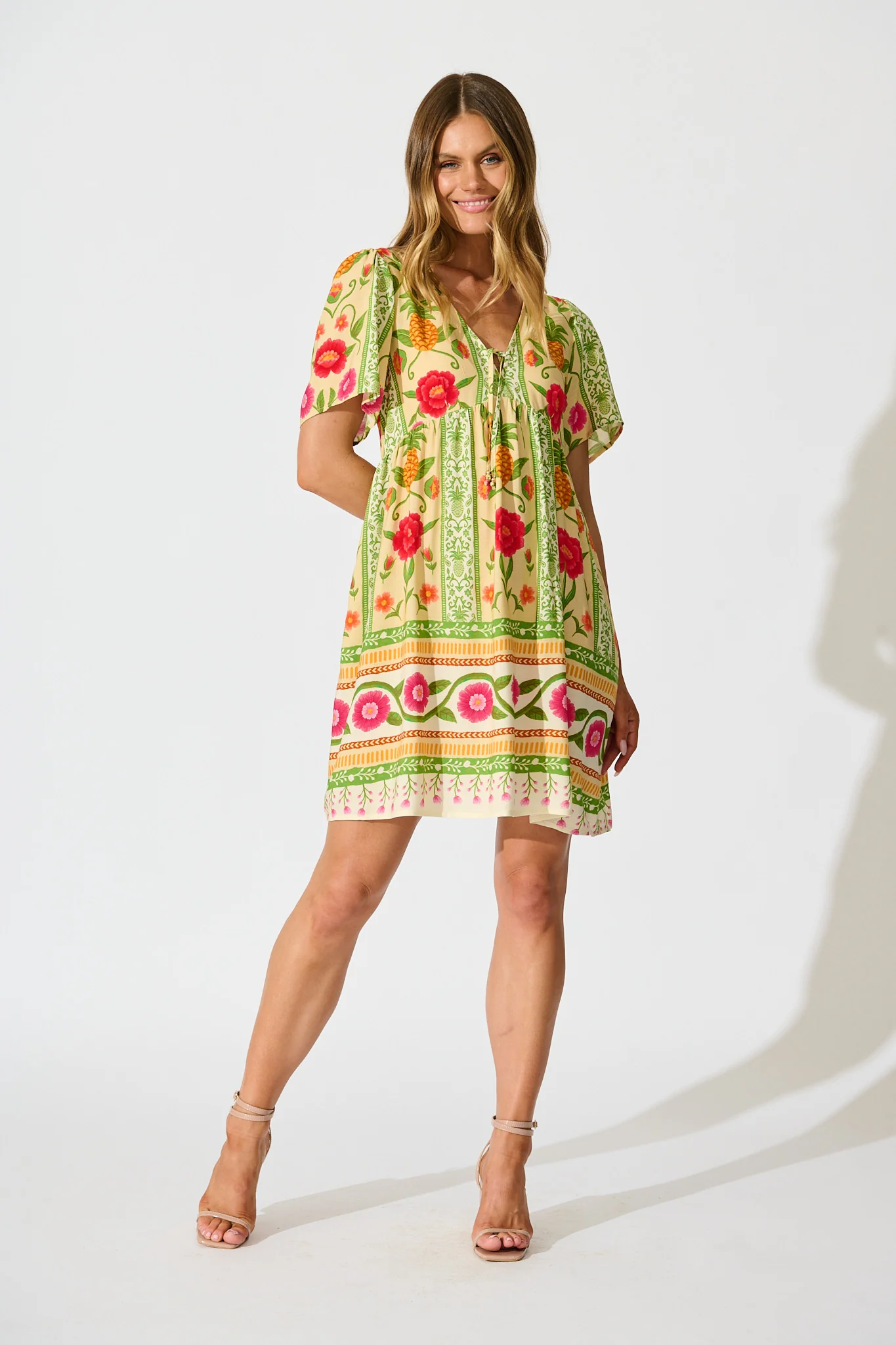 Zesty Breeze Dress in Pineapple Print - Image 3