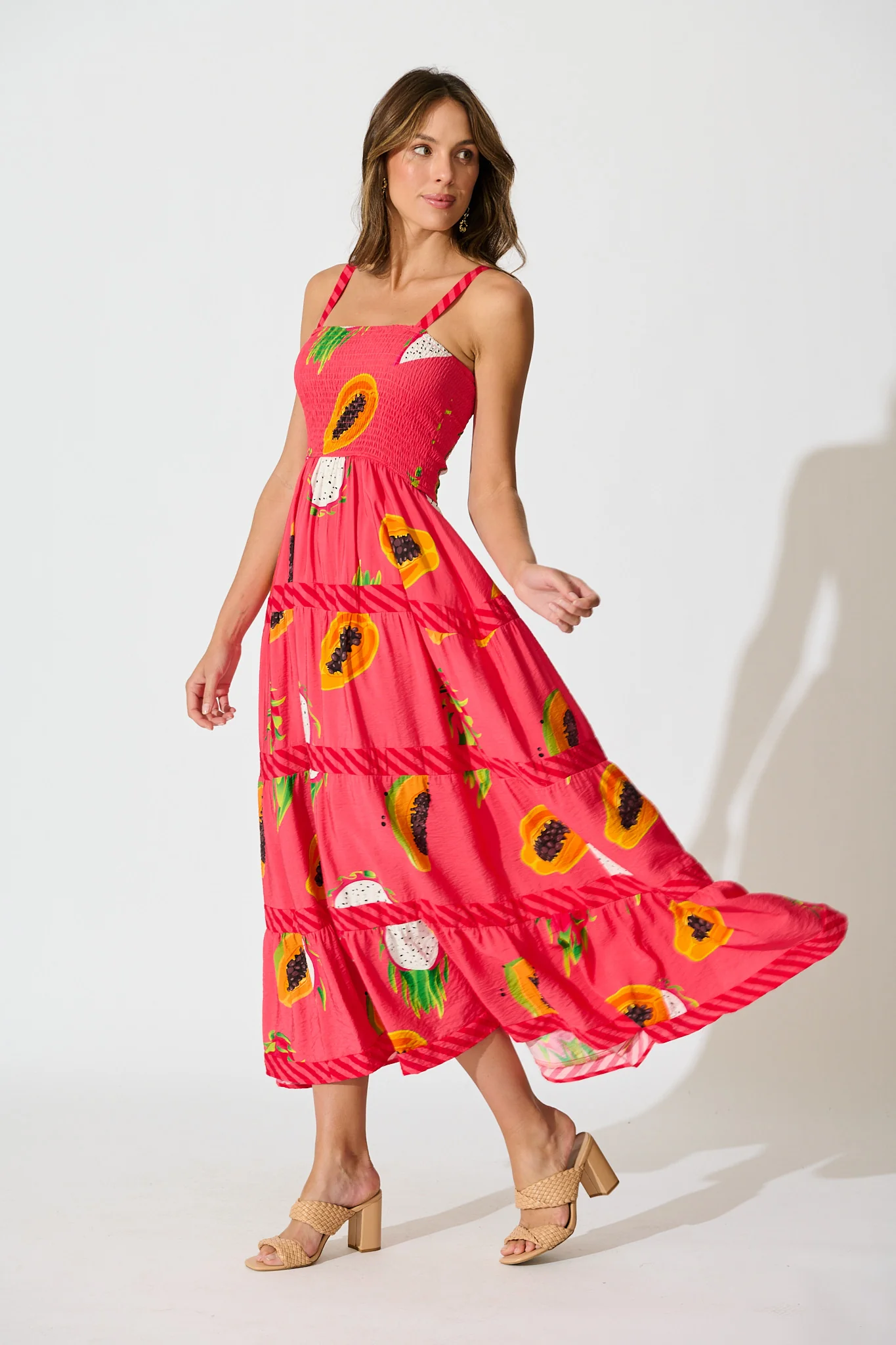 Zimi Maxi Sundress in Red Multi Print - Image 3