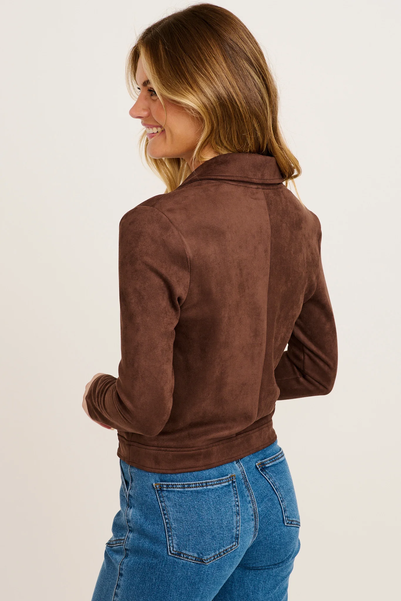 Zodiac Jacket in Chocolate Suedette - Image 3